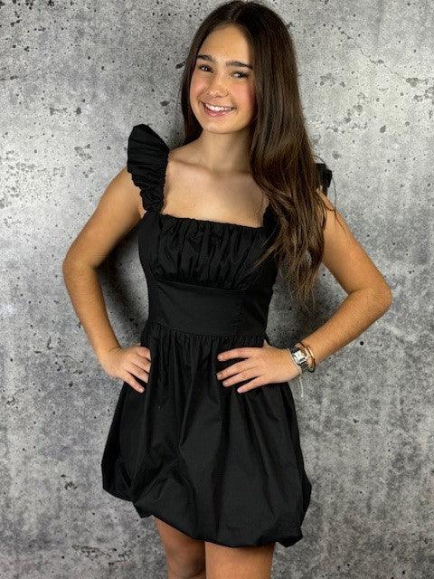 blue dress for baby girl Elodie bubble-skirt mini dress in Black