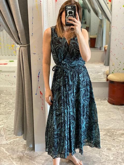 k&g maxi dresses kg Blue/Black Maxi Dress Medium