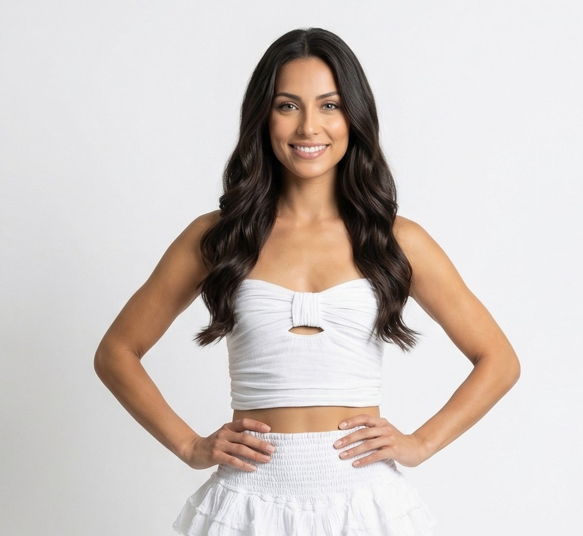 BN White Strapless Top