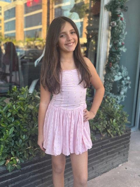 TH Pink Lurex Heart Dress