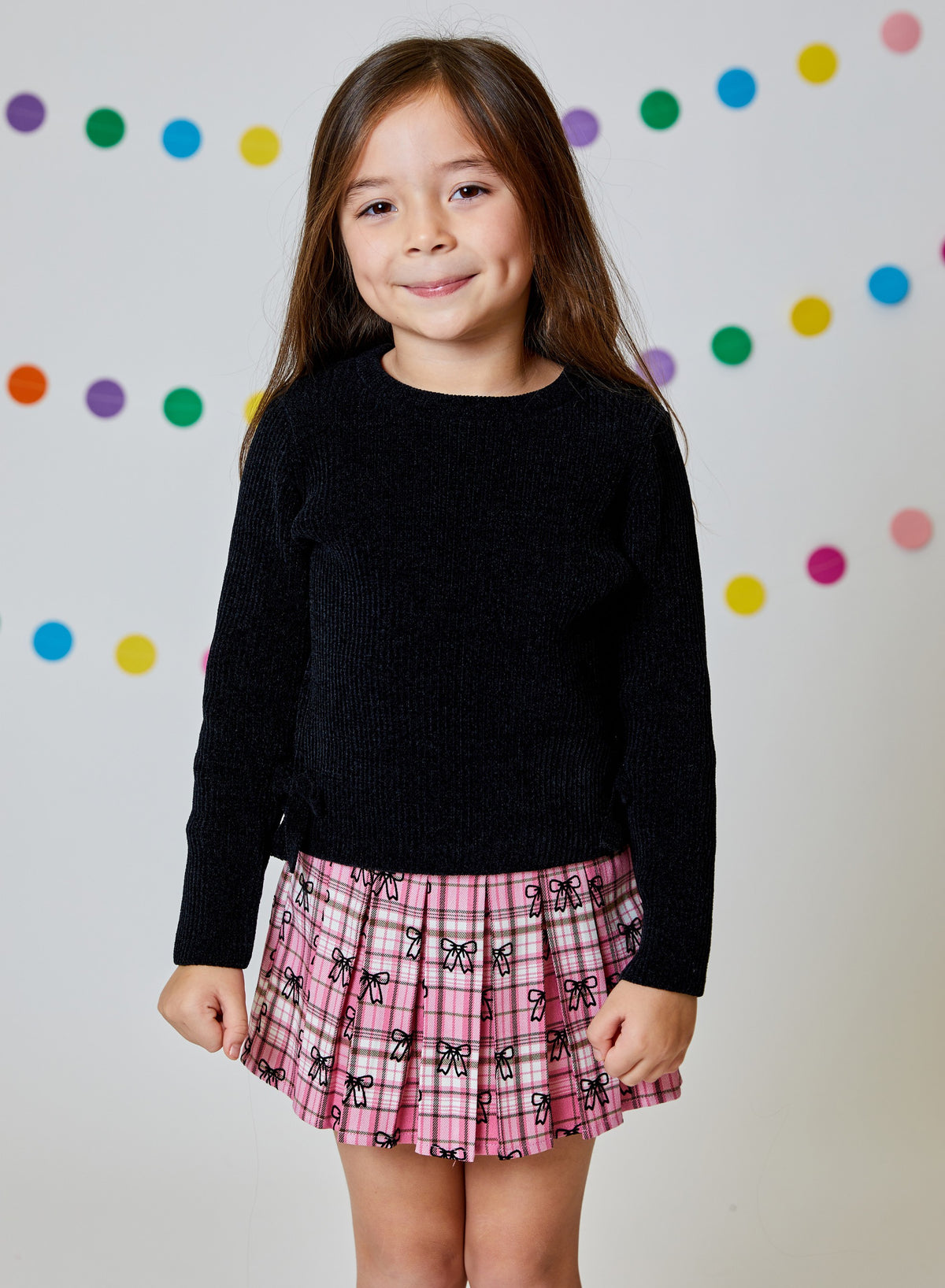 DH Pink Plaid Bow Skort