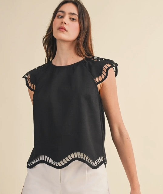 AM Black Laser Cut Top