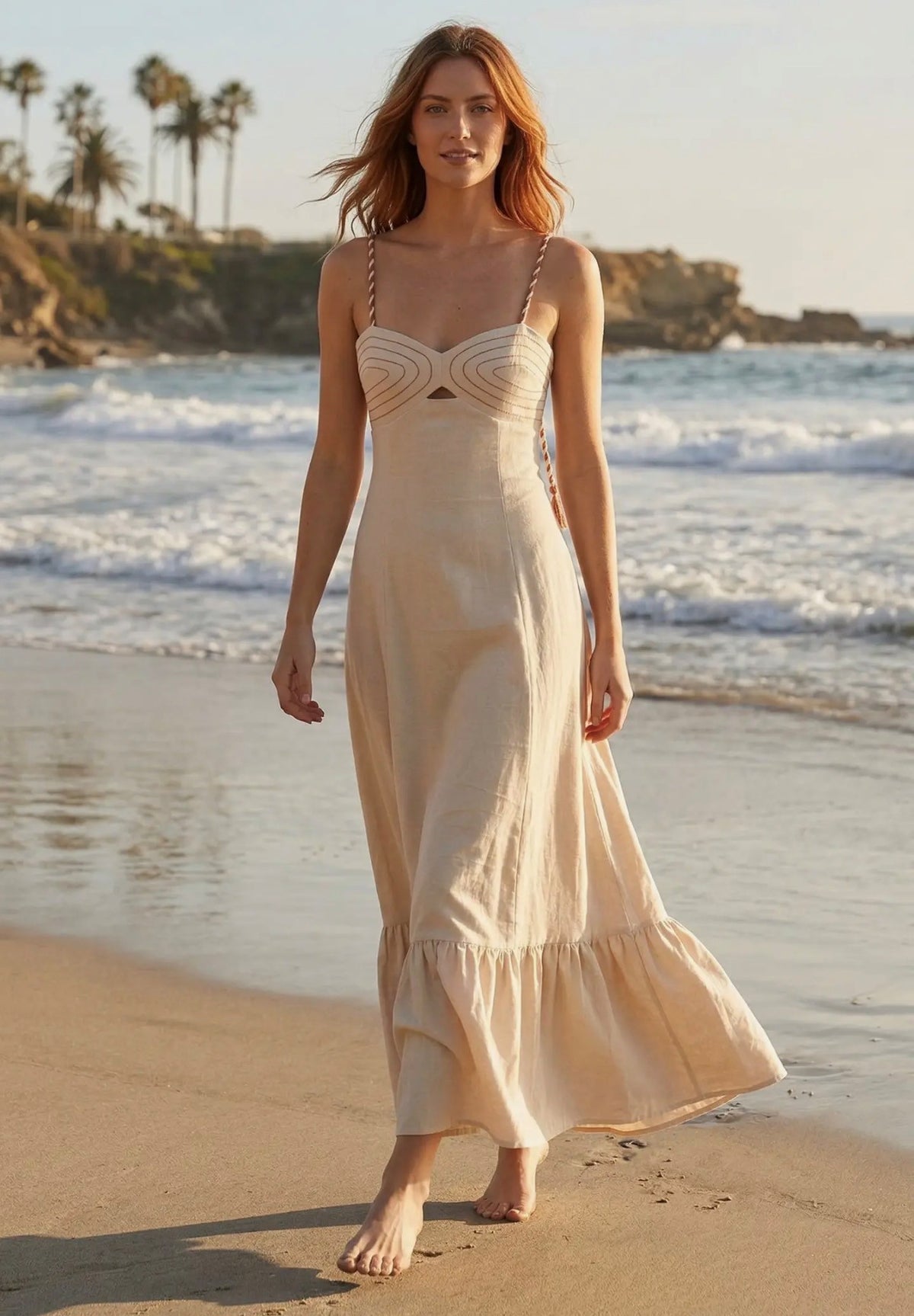 BP Taupe Maxi Dress with Stitching