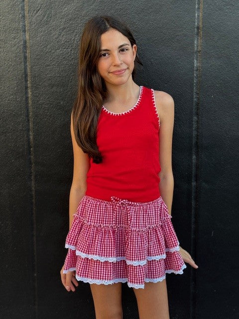 FBZ Red/White Whipstitch Tee