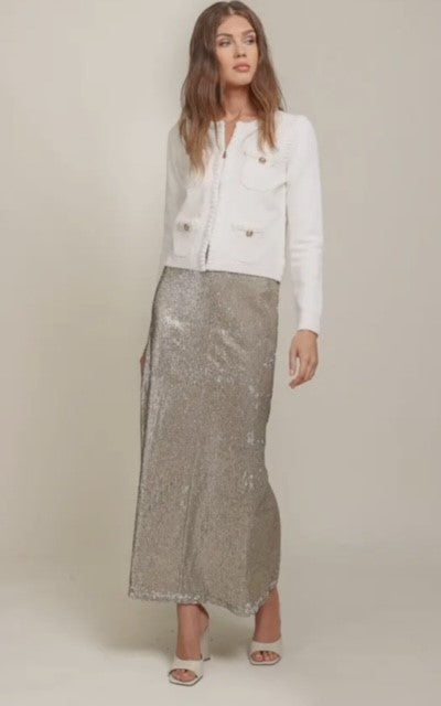 LD Silver Sequin Maxi Skirt