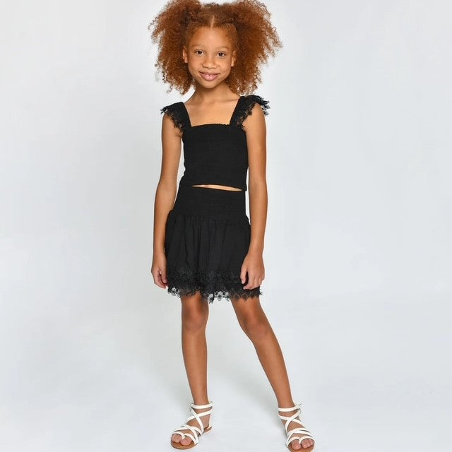 PE Black Skirt And Top Set