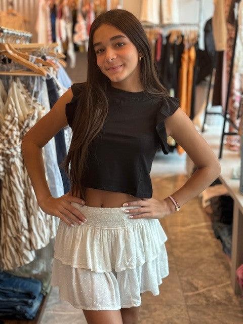 IS White Swiss Dot Skirt - IF SO 