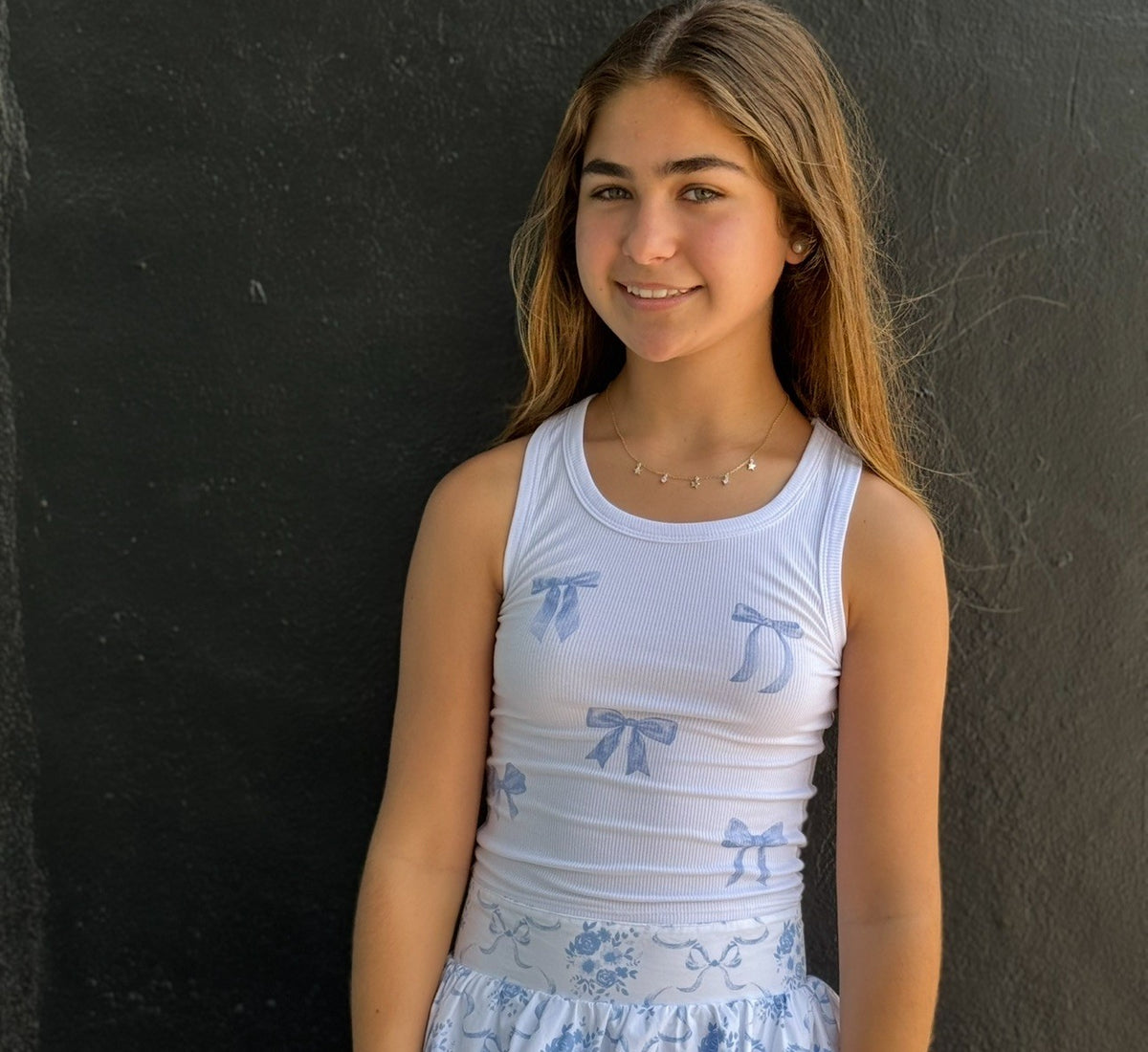 FBZ Blue Bow Tank Top