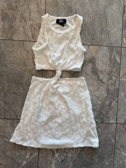 FBZ White Daisy Terry Dress