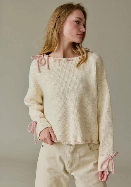 PM Pink Stitch Sweater