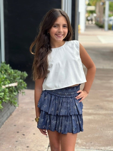 FBZ Denim Bow Skirt