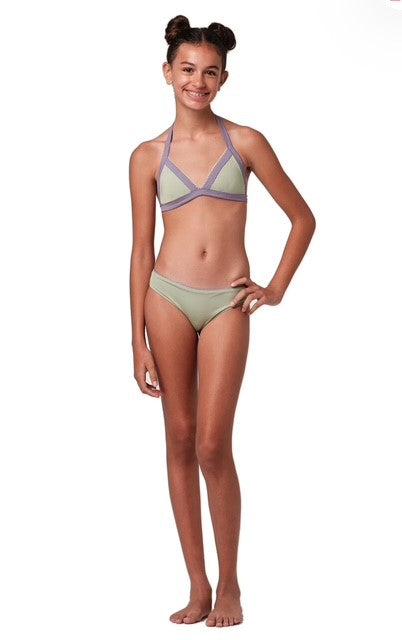 SUB Green/Purple Color Block Bikini