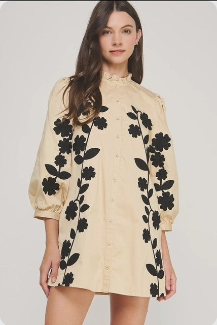 SB Beige Floral Dress