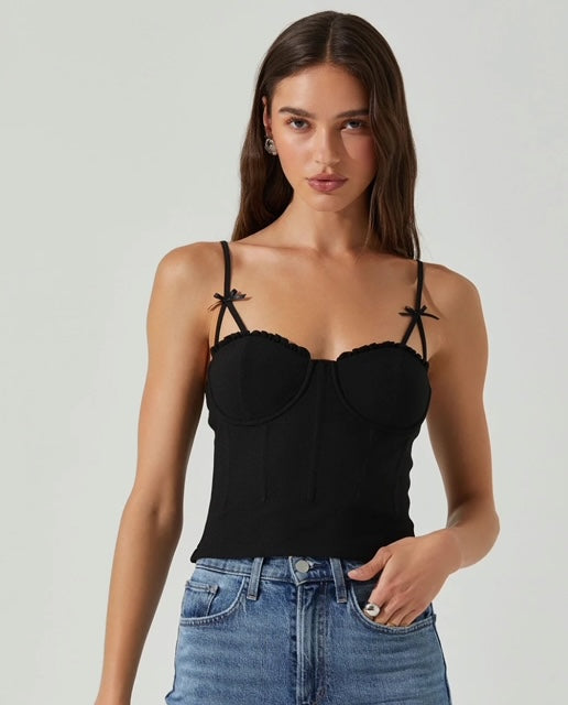 AS Black Bow Detail Top