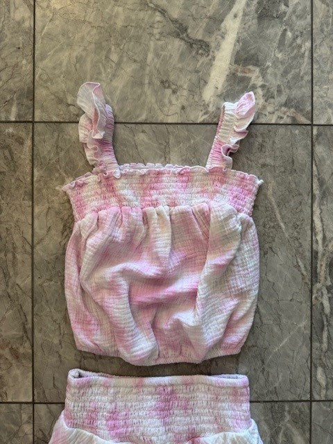 FBZ Pink Tie Dye Gauze Top