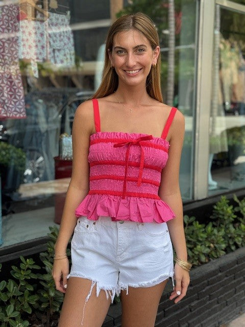 AU Pink Smocked Top