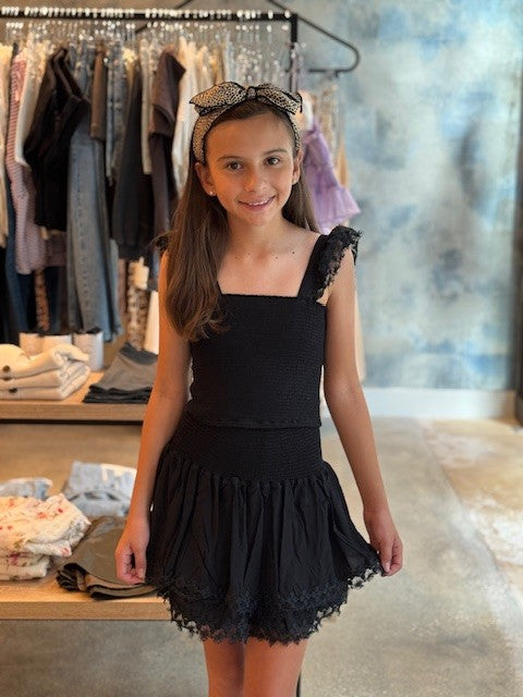 PE Black Skirt And Top Set