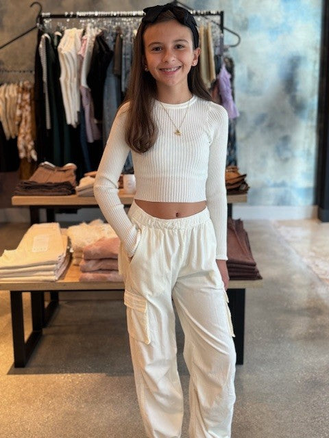KA Off White Ribbed Top