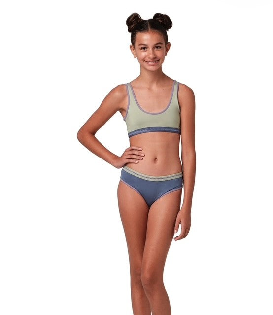 SUB Green/Purple Color Block Sporty Bikini