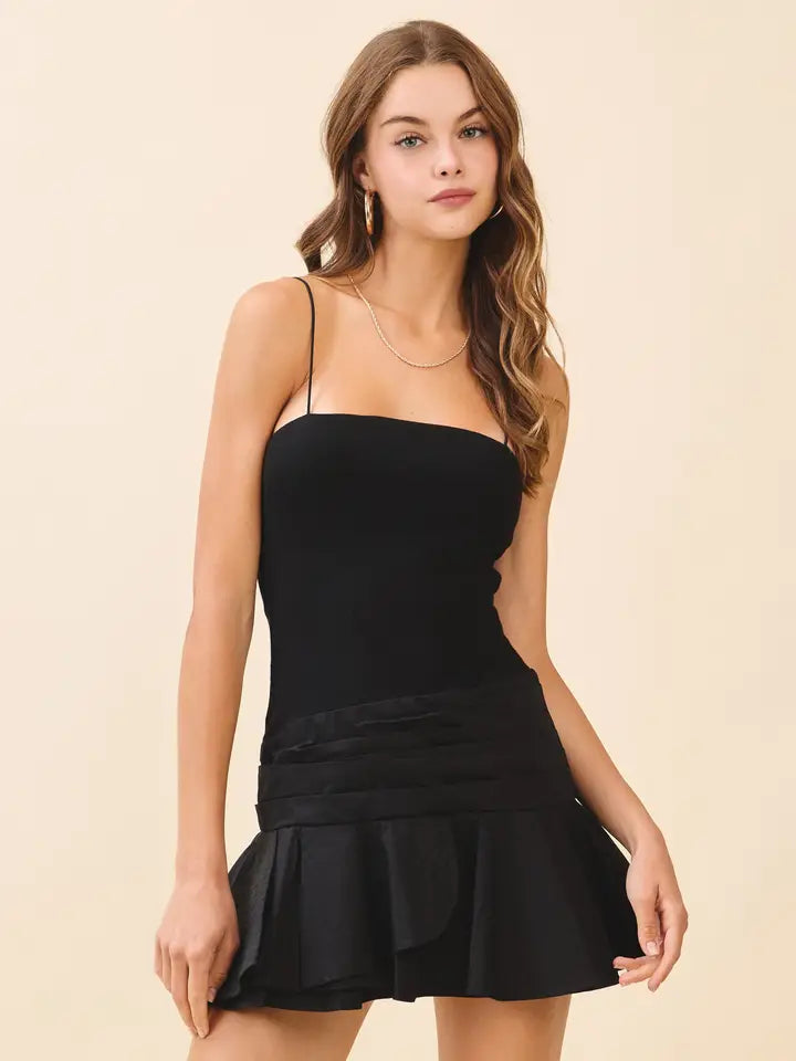 TC Black Ruffle Hem Dress