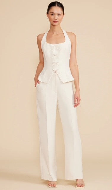 LP White Bow Vest