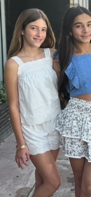 TR White Eyelet Top