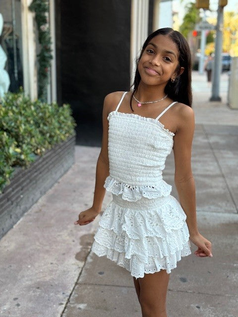 FBZ White Eyelet Scallop Skirt