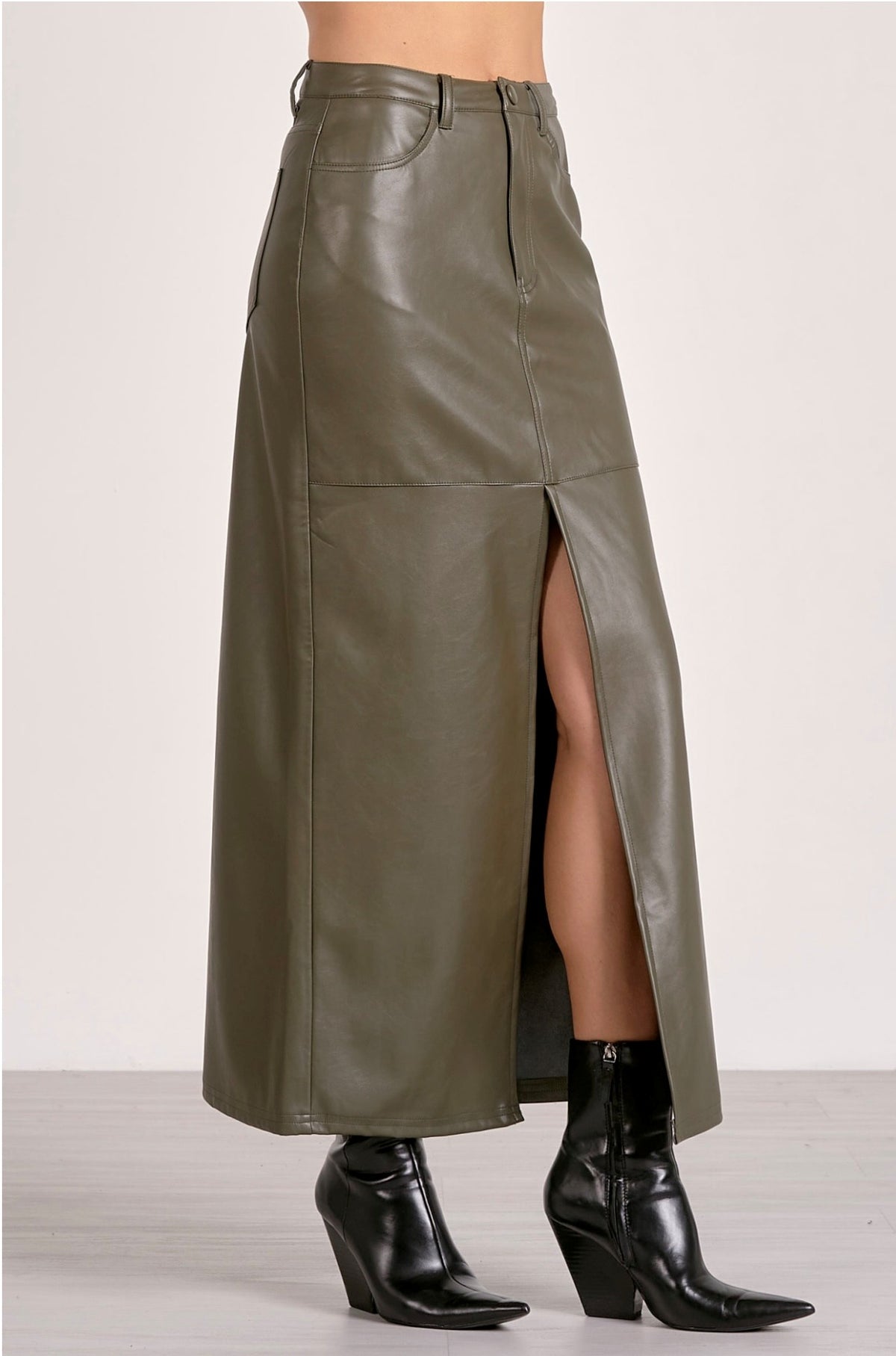 EL Olive Midi Skirt