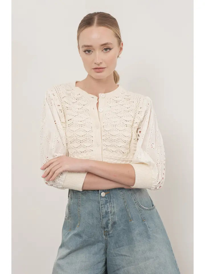 AA White Knit Sweater Top