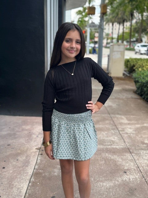 MAY Aqua Print Skirt