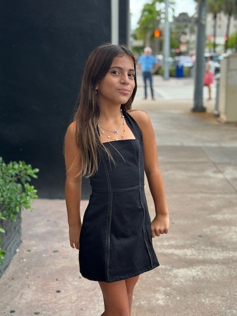 IS Black Zipper Detail Dress