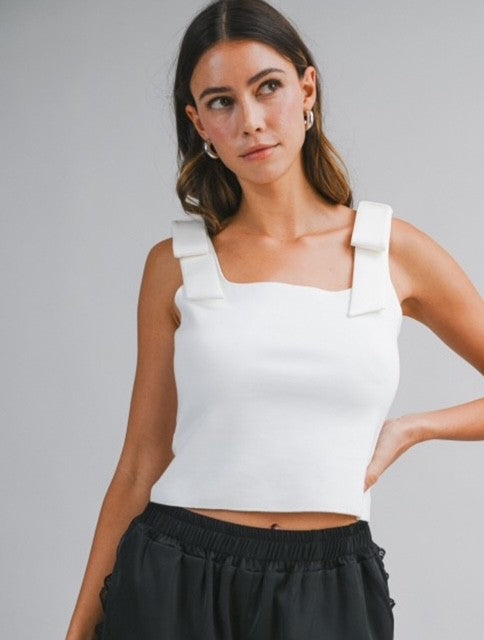 MA White Bow Top