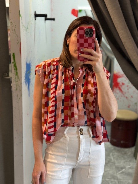 FR Multicolor Print Flowy Top