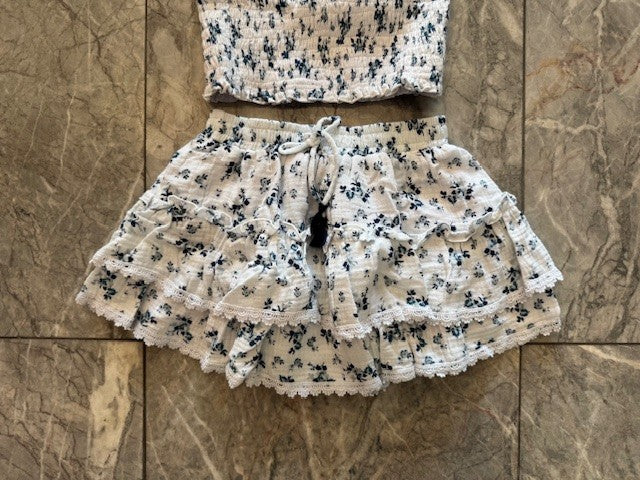 FBZ Blue Mini Floral Skirt
