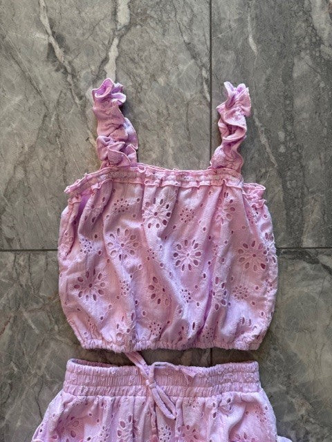 FBZ Pink Eyelet Strap Top