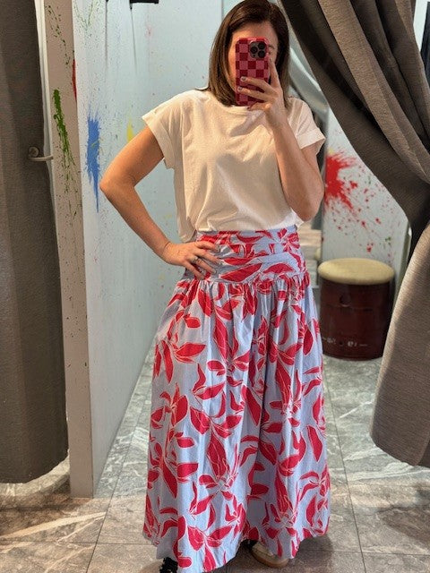 AU Red/Blue Print Skirt