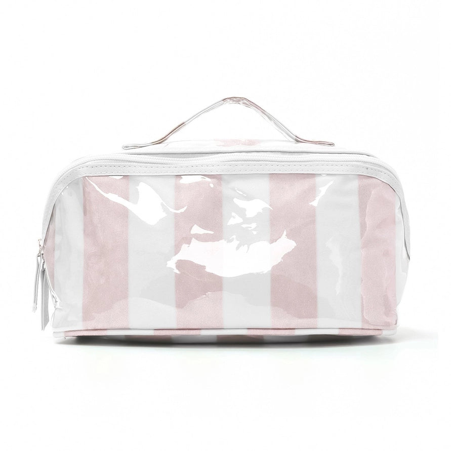 JO Pink/White Stripe Cosmetic Bag