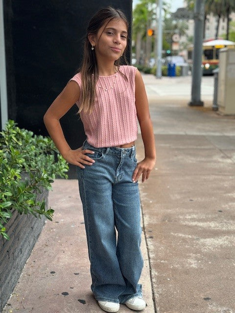 TR Medium Wash Wide Leg Jean