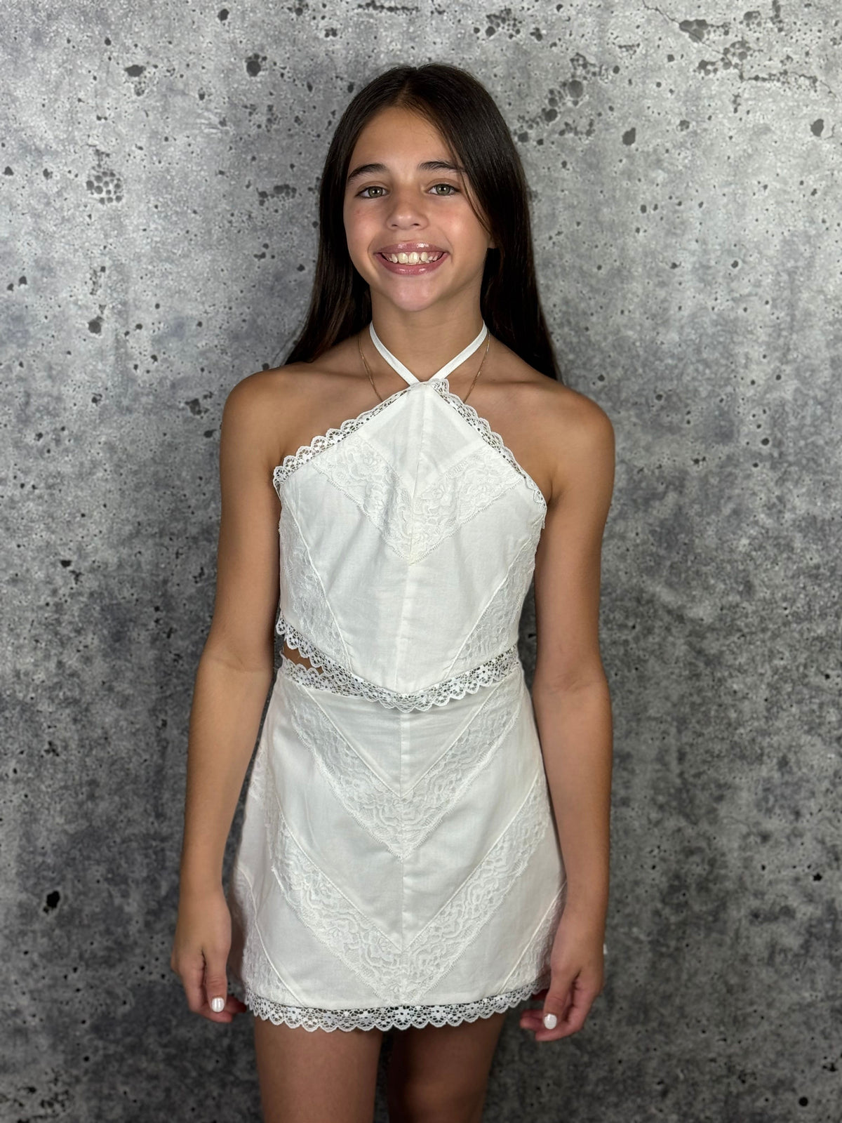 IS White Lace Trim Skirt