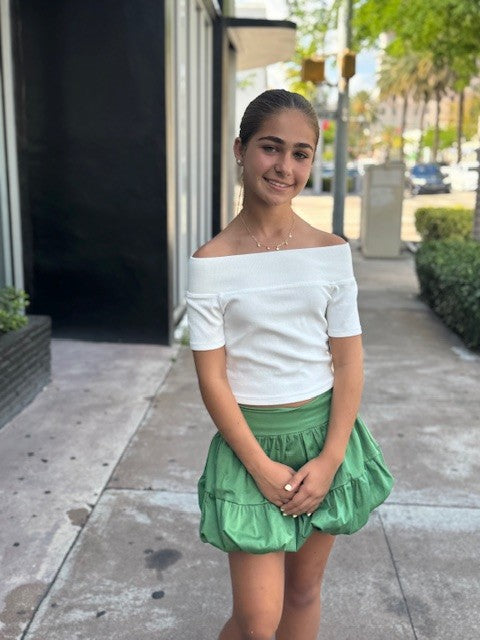 TE White Off Shoulder Top