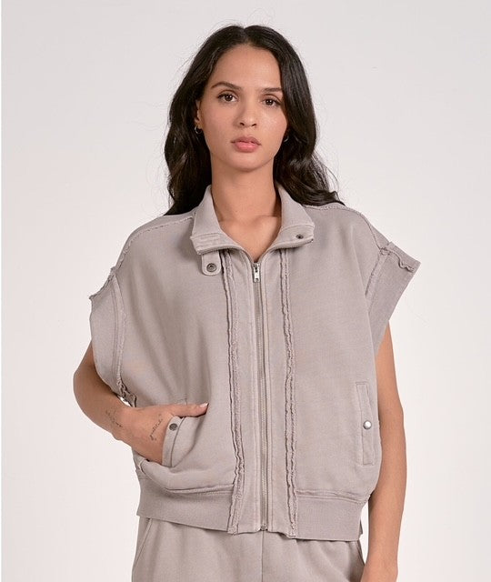 EL Grey Zipper Vest