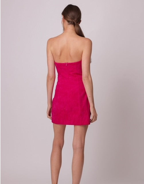 fuchsia strapless dress Taffeta A-line Long Formal Fuchsia / 16 with its stunning A Fuchsia Satin Strapless Ruched Bow