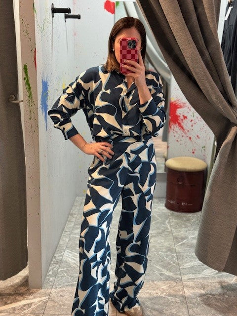 LP Blue Geometric Print Pant