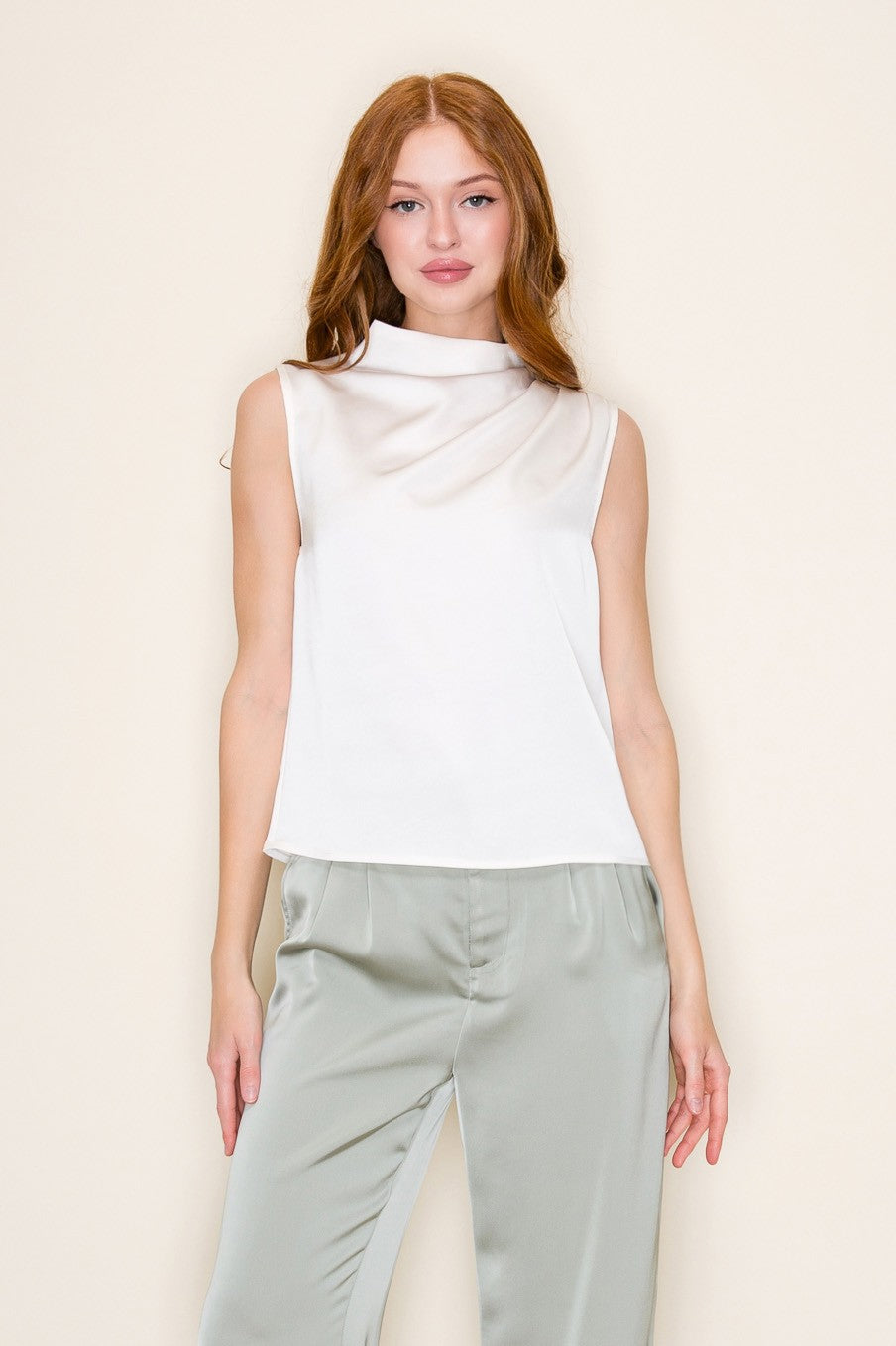 DA White Mock Neck Top