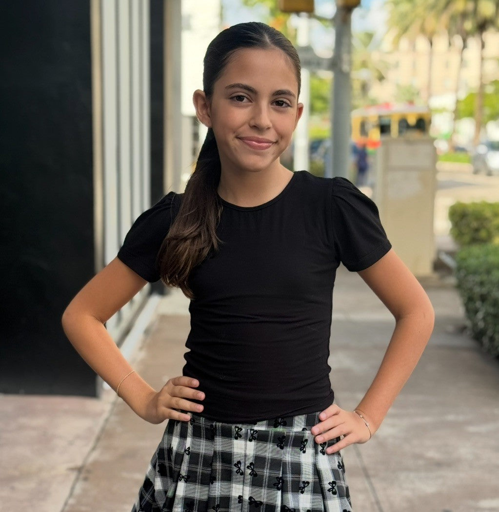 FBZ Black Puff Sleeve Top