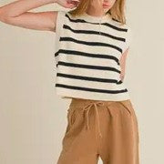 MM Black Stripe Sweater Top