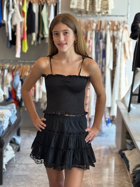 TH Black Heart Cutout Skirt