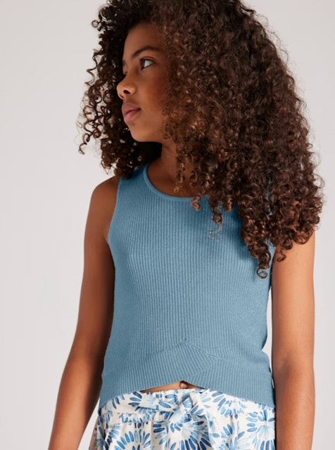 MAY Blue Knit Top