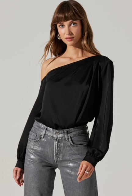 AS Black One Shoulder Top