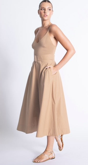 KG Sand Mixed Media Maxi Dress